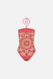 Bandeau One Piece With Halter Tie - Shell Games