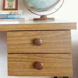 Vintage desk with world map