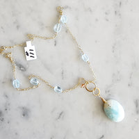 #111 14kt gold filled necklace with semi precious stones