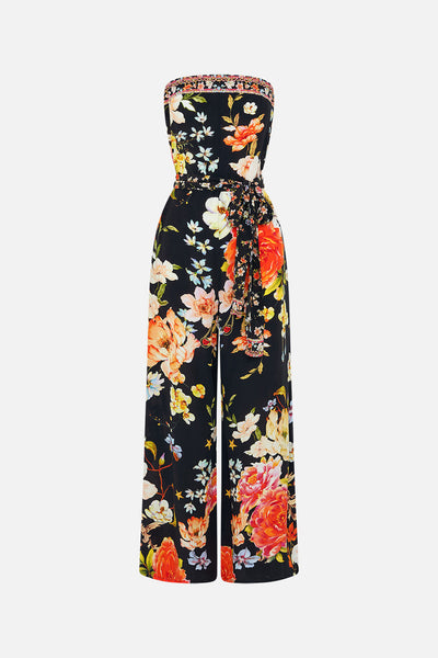 Tie Waist Strapless Jumpsuit - Secret History