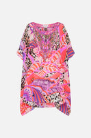 Short Round Neck Kaftan - Viola Vintage