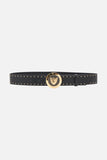 Leopard Button Belt - Solid Black