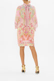 High Neck Cut Out Detail Short Kaftan - Tea With Tuschinski