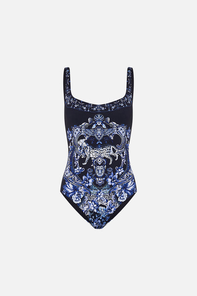 Underwire Square Neck One Piece - Delft Dynasty