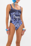 Underwire Square Neck One Piece - Delft Dynasty