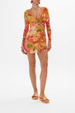 V-Neck Ring Front Cover Up Dress - The Flower Child Society