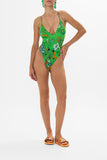 V Neck One Piece With Multicolour Stitching - Good Vibes Generation