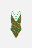 V Neck One Piece With Multicolour Stitching - Good Vibes Generation