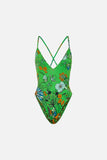 V Neck One Piece With Multicolour Stitching - Good Vibes Generation