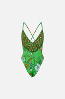 V Neck One Piece With Multicolour Stitching - Good Vibes Generation