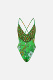 V Neck One Piece With Multicolour Stitching - Good Vibes Generation