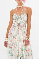 Long Dress With Tie Front - Plumes And Parterres
