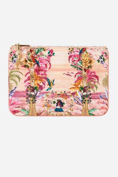 Small canvas clutch - Welcome to the white lotus