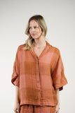 Noemi Half Sleeves Top Plaid Check