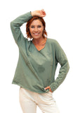 PalmBeach - Cotton long sleeve T with palm embroidery - The italian closet