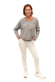 PalmBeach - Cotton long sleeve T with palm embroidery - The italian closet