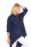 Sakville - Cotton hi low oversize shirt - The italian closet