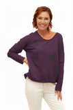 PalmBeach - Cotton long sleeve T with palm embroidery - The italian closet