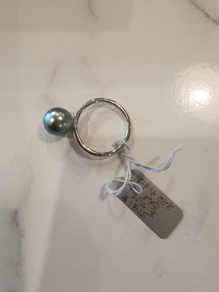 FP4888 - 1 pearl bead ring silver
