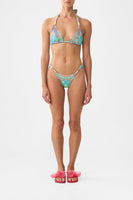 soft thick tie triangle bikini set with trims