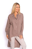 Sakville - Cotton hi low oversize shirt - The italian closet