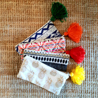 Zip Pouch with handmade tassel
