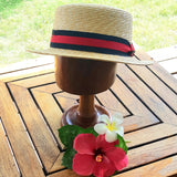 Straw boater - SD 817 Black & Red M/L
