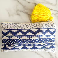 Zip Pouch with handmade tassel