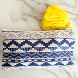 Zip Pouch with handmade tassel