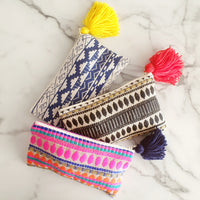 Zip Pouch with handmade tassel