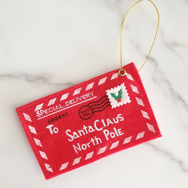 Mini hanging felt envelope.