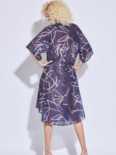 Silk A-Line Pocketed Shirt Dress