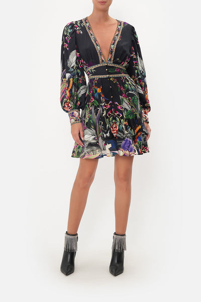 Button Front Frill Dress - Paradiso Place