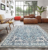 Rayie Blue Oriental Non Slip Rug