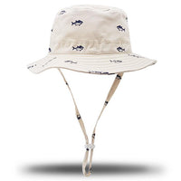 Kids bucket hat with chin strap - HK 771 Beige/White OS