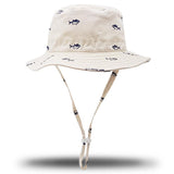 Kids bucket hat with chin strap - HK 771 Beige/White OS