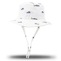 Kids bucket hat with chin strap - HK 771 Beige/White OS