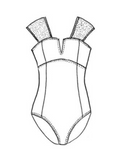 Paula Ryan Swimwear - Mesh Shoulder Swimsuit 6966